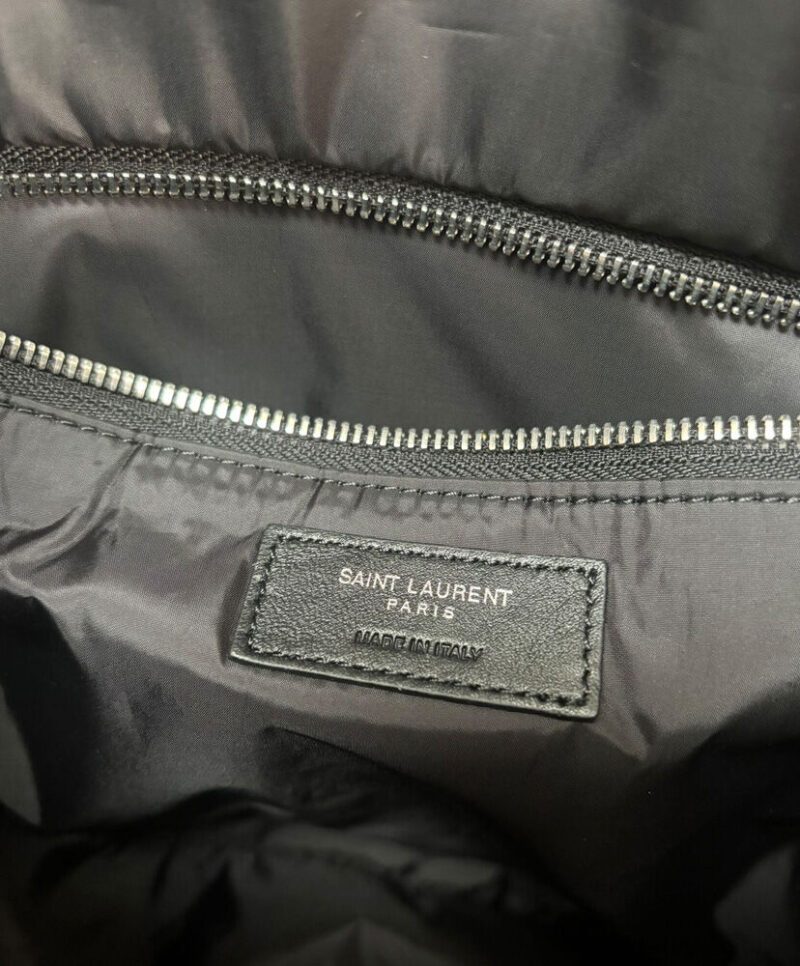 Saint Laurent Puffer Messenger Bag In Econyl Regenerated Nylon Black